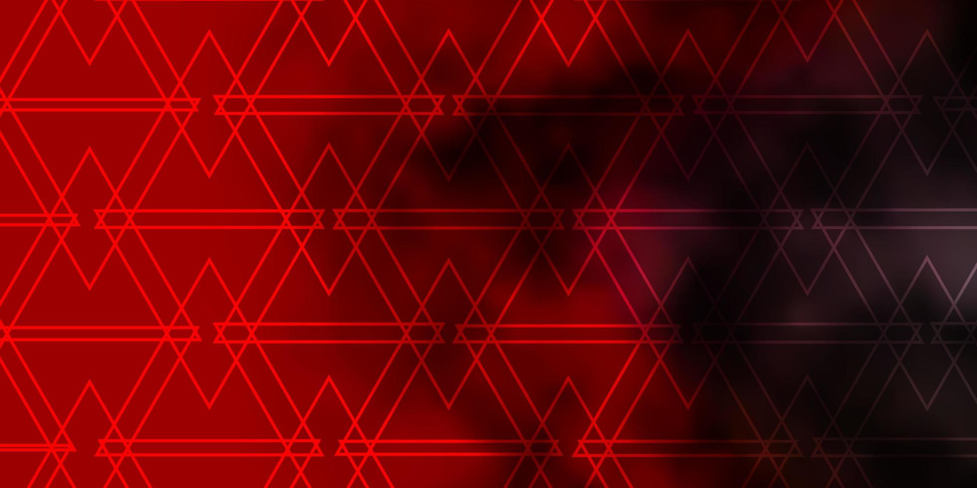 mörk röd vektor bakgrund med linjer trianglar