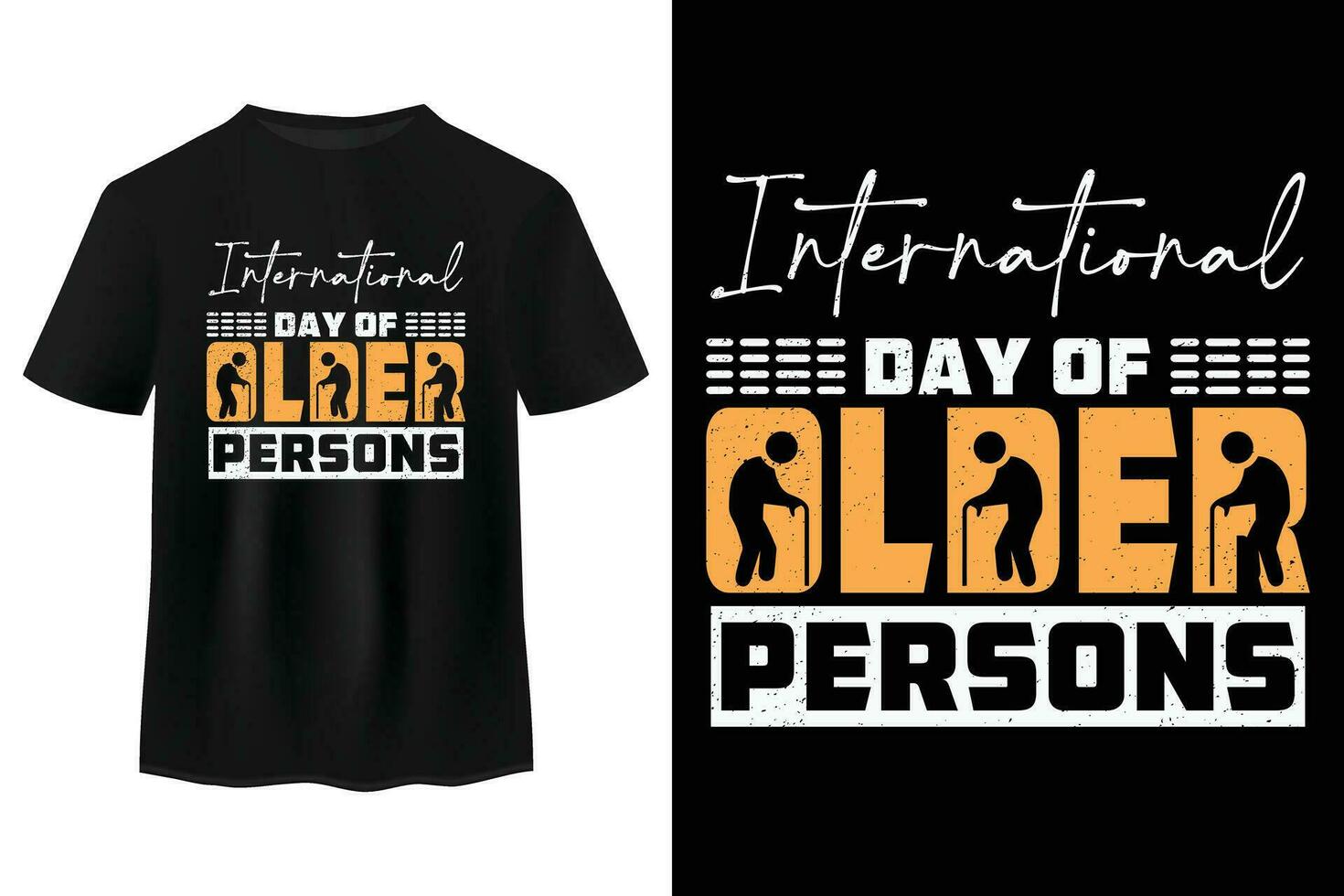 International Tag von älter Personen t Hemd Design, Ripper Briefmarke Design, Abzeichen Logo, retro Jahrgang, Typografie T-Shirt, Emblem, Etikett, Banner Vektor Illustration auf das 1 Tag von Oktober