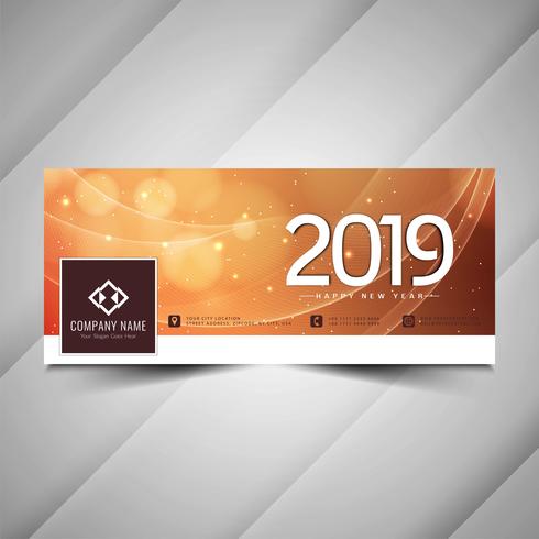 Stilvolle Social Media-Bannervorlage des neuen Jahres 2019 vektor