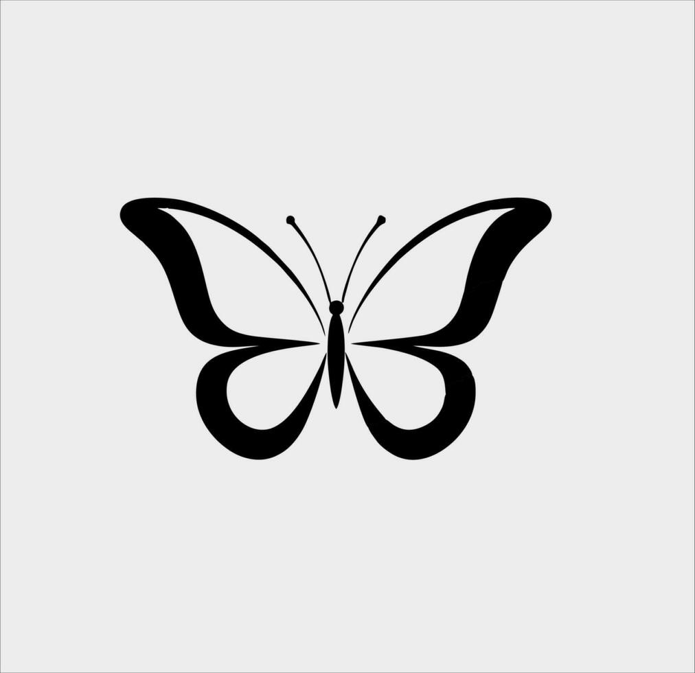 minimalistisch Logo Design, schwarz und Weiß Schmetterling vektor