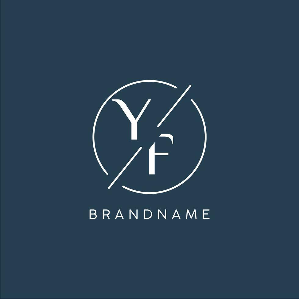 Initiale Brief yf Logo Monogramm mit Kreis Linie Stil vektor