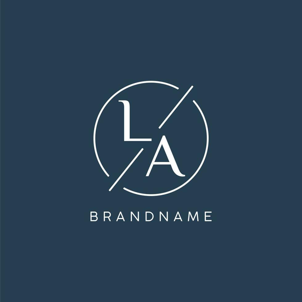 Initiale Brief la Logo Monogramm mit Kreis Linie Stil vektor