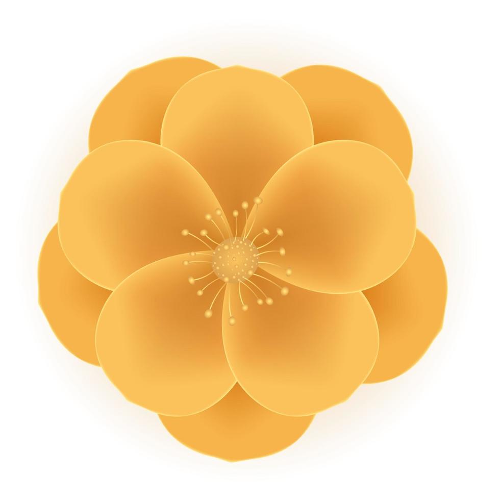 realistisk 3d gyllene blomma ikon. vektor illustration eps10