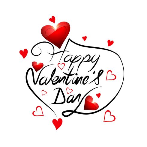 Liebeskarten-Herzentwurf des eleganten glücklichen Valentinstags vektor
