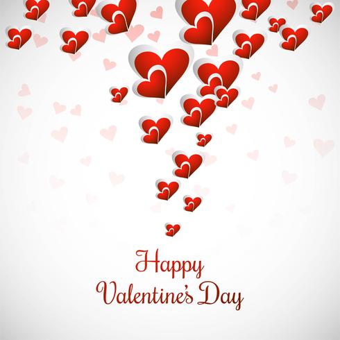 Elegant Lycklig valentins dag kärlekskort hjärta design vektor