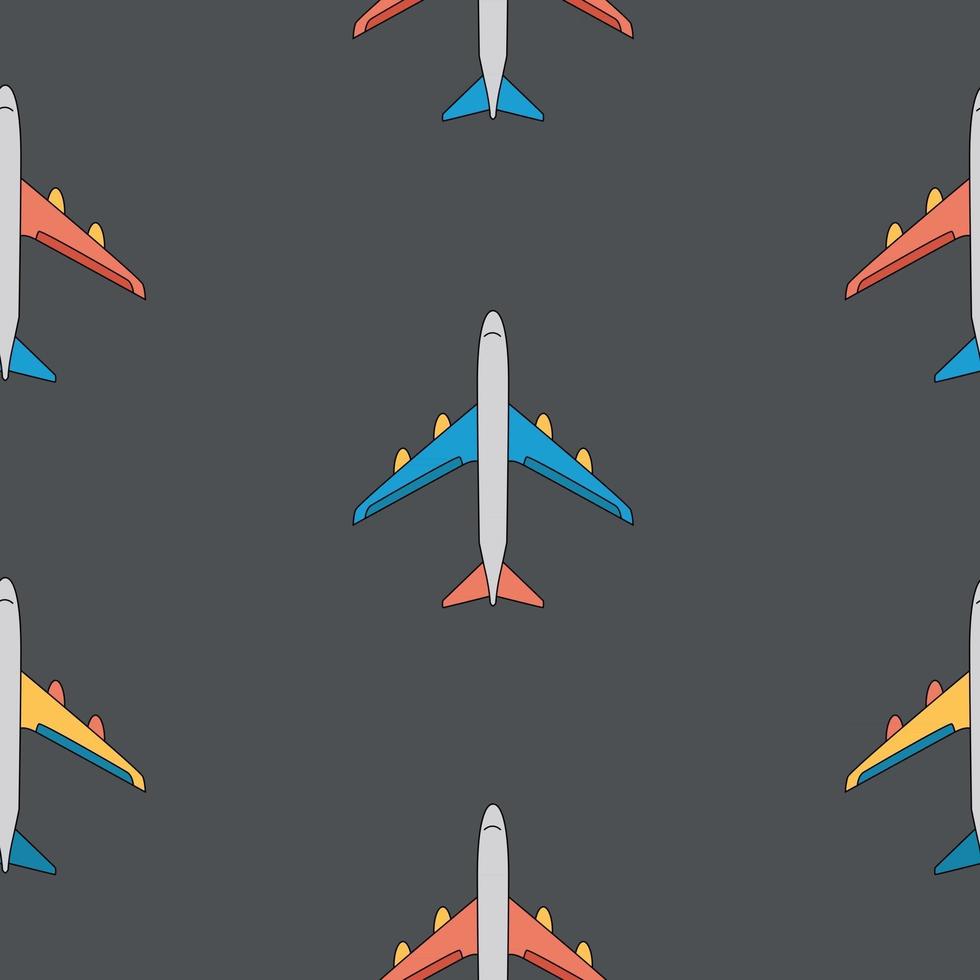 flygplans sömlösa mönster på bakgrundsvektorillustrationen vektor