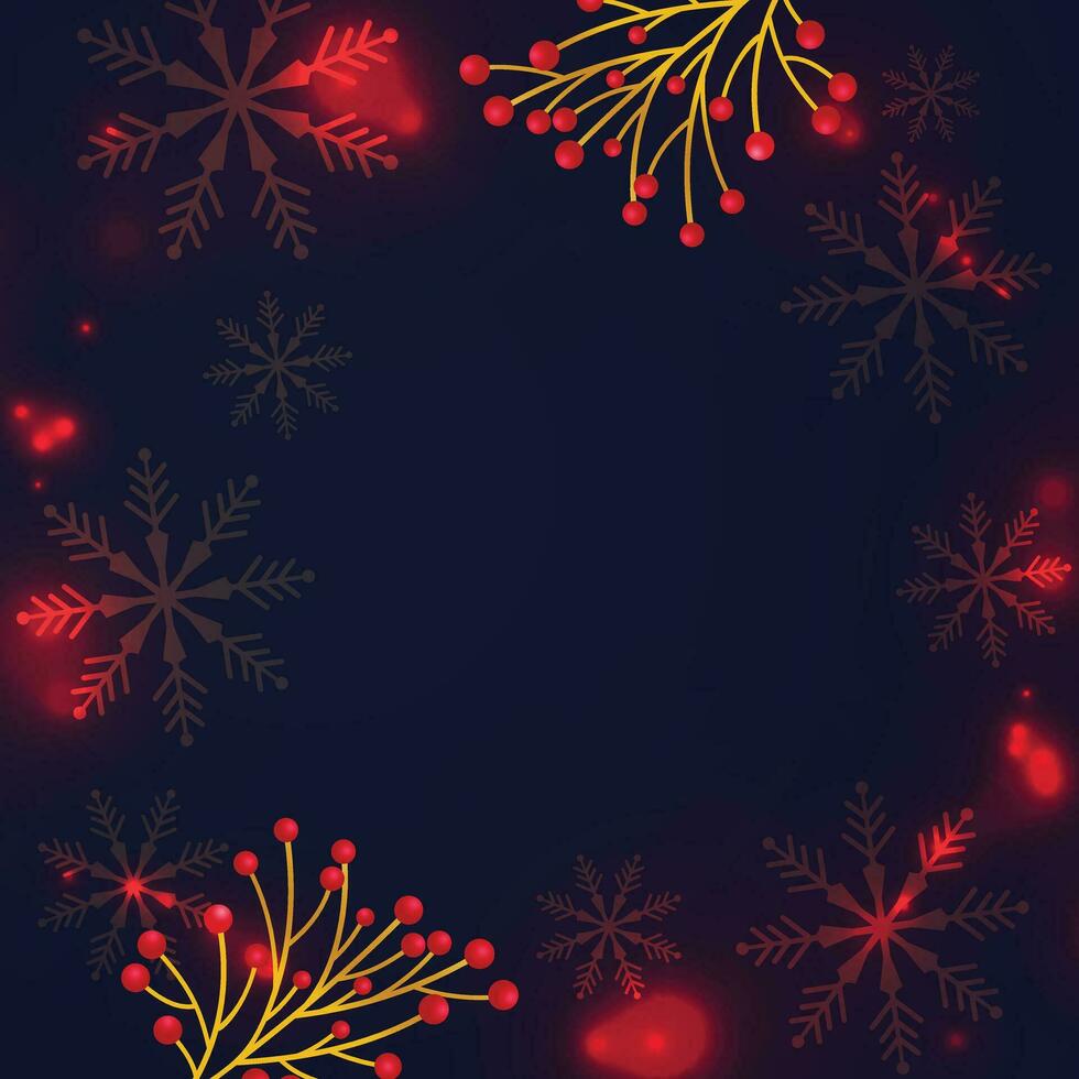 Weihnachten Hintergrund mit leuchtenden rot Schneeflocken und Schnee. fröhlich Weihnachten Karte Illustration auf rot Hintergrund. funkelnd rot Schneeflocken mit funkeln Textur im Kreis gestalten vektor