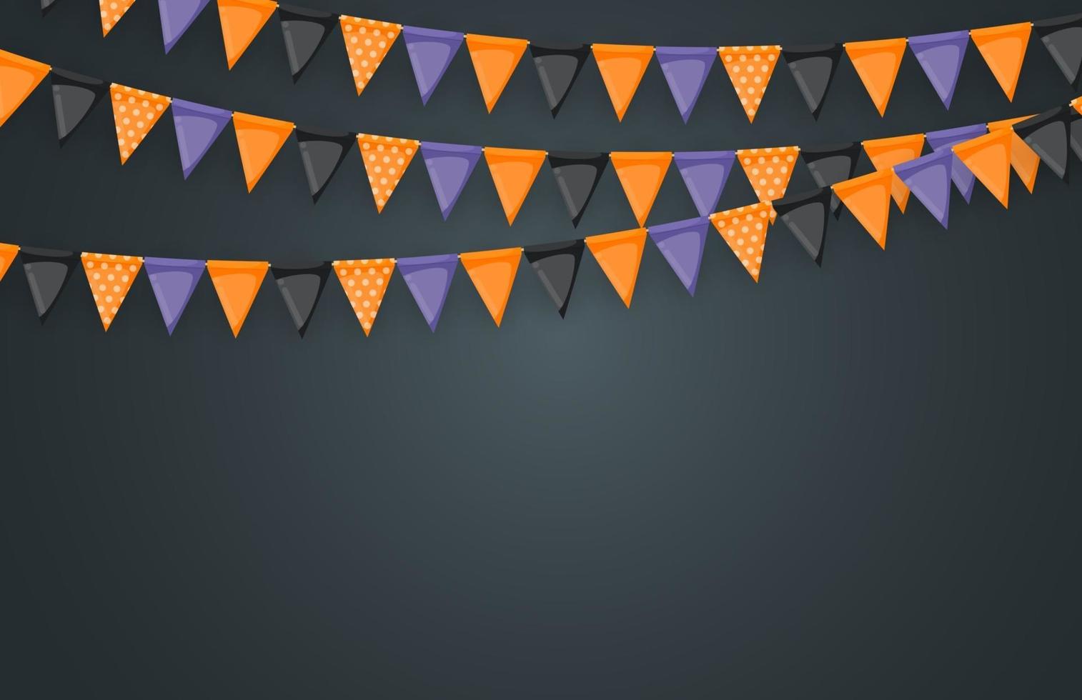 Banner mit Girlande aus Fahnen und Bändern. Feiertagspartyhintergrund für Geburtstagsfeier, Karneval. Vektor-Illustration vektor