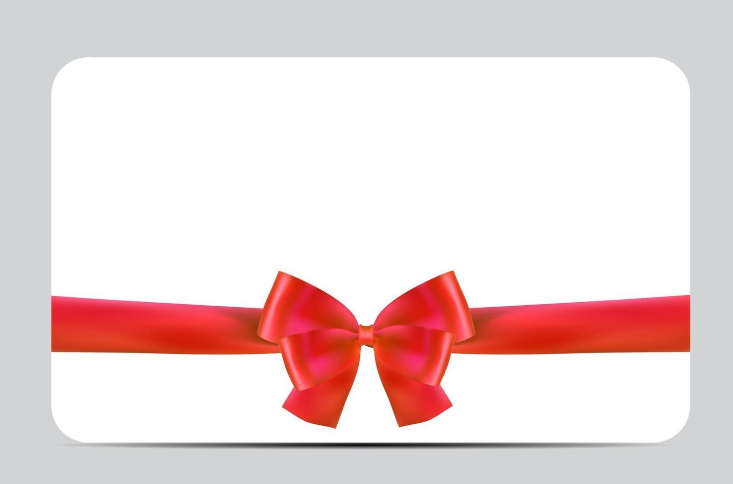 tom presentkortsmall med röd rosett och band. vektorillustration för ditt företag vektor