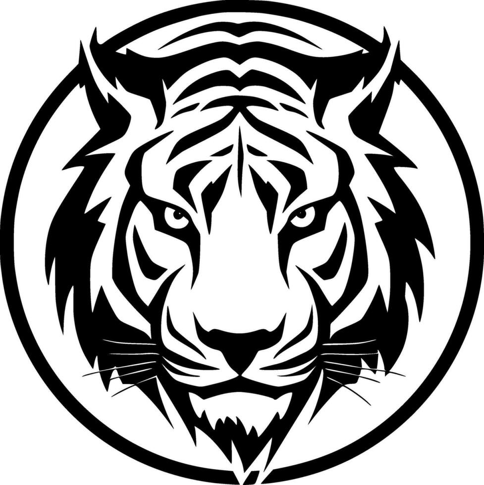 tiger - minimalistisk och platt logotyp - vektor illustration