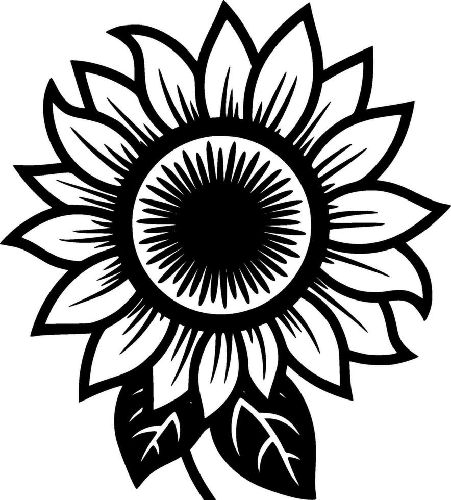 Sonnenblume, minimalistisch und einfach Silhouette - - Vektor Illustration