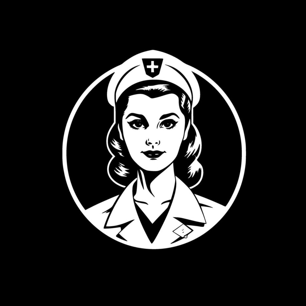 Krankenschwester, minimalistisch und einfach Silhouette - - Vektor Illustration