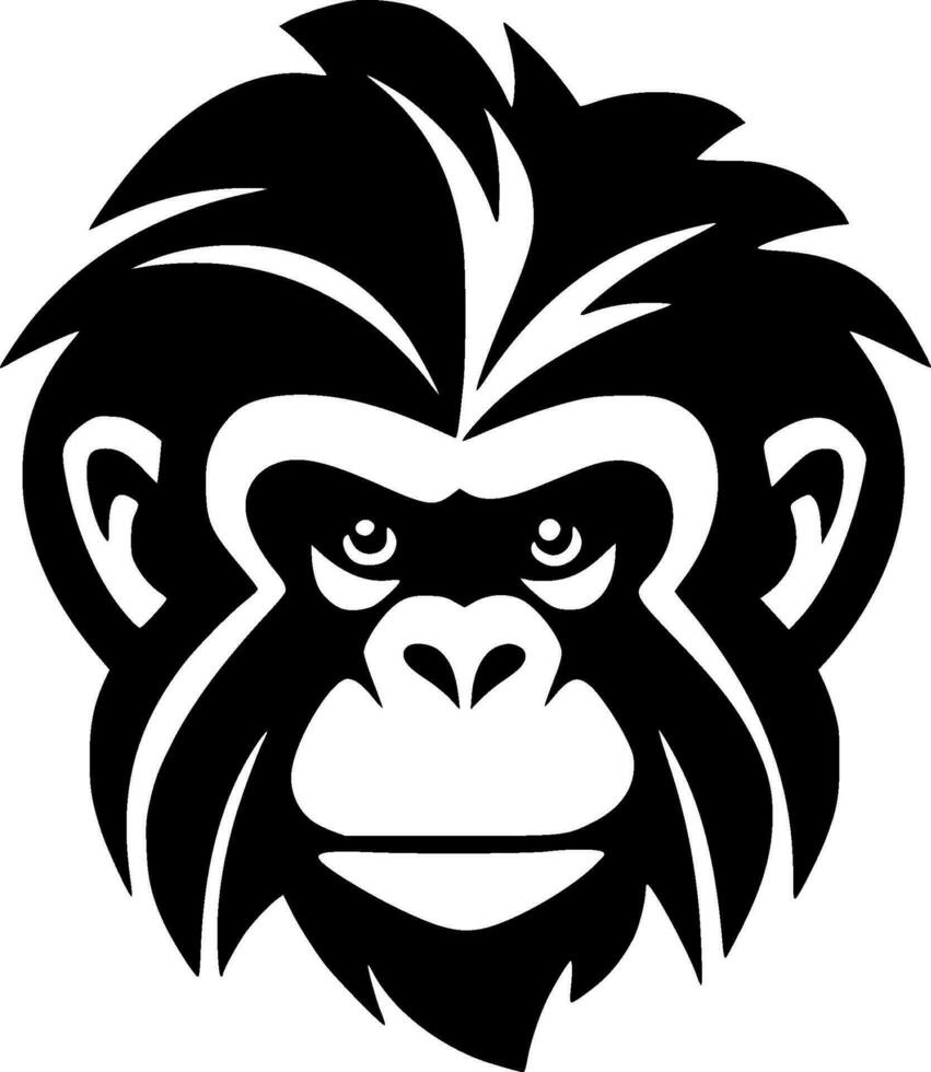 Affe - - schwarz und Weiß isoliert Symbol - - Vektor Illustration