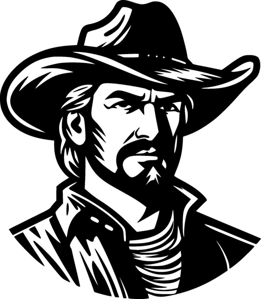 Cowboy, schwarz und Weiß Vektor Illustration