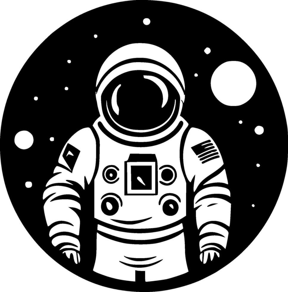 astronaut, minimalistisk och enkel silhuett - vektor illustration