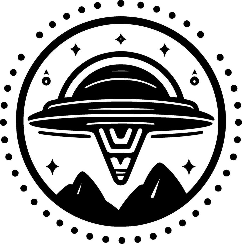 UFO - - minimalistisch und eben Logo - - Vektor Illustration