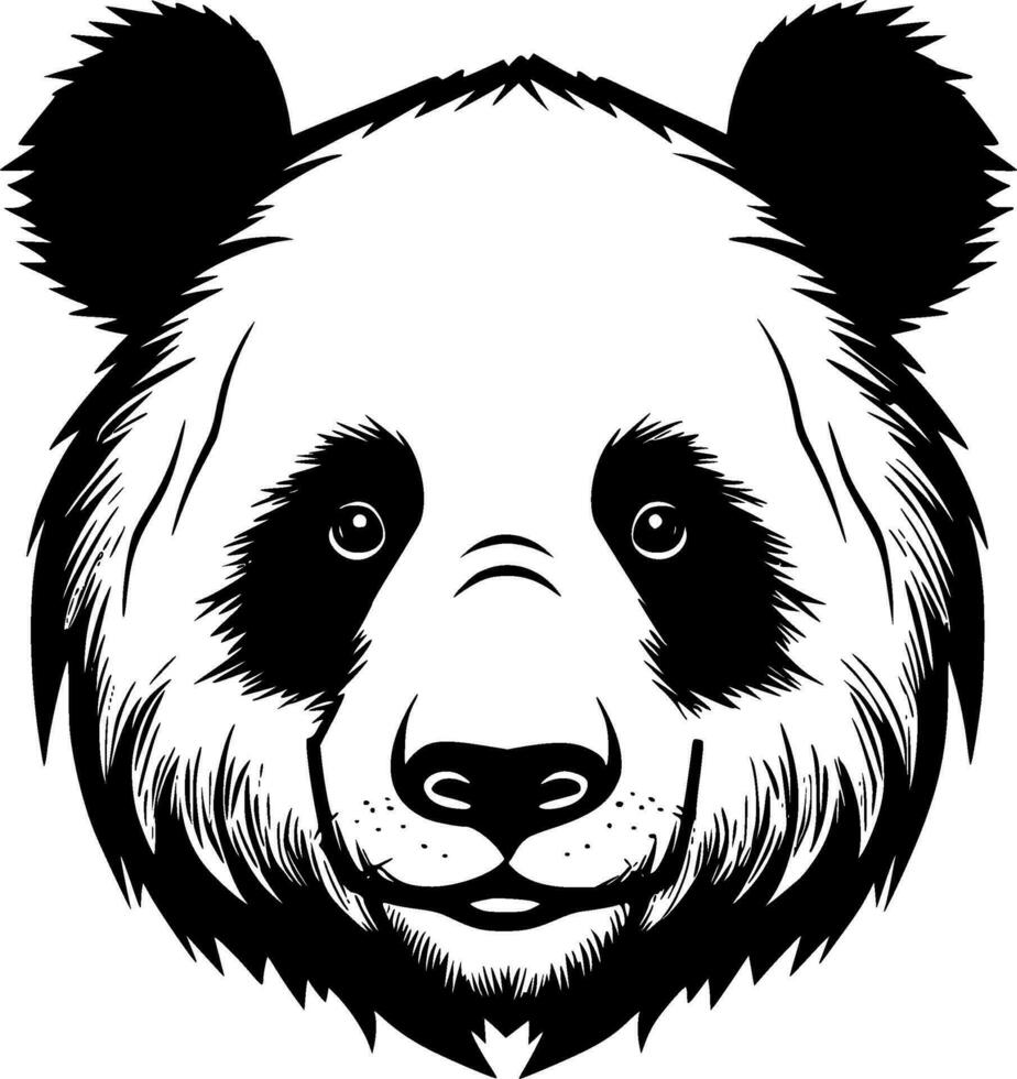 Panda - - schwarz und Weiß isoliert Symbol - - Vektor Illustration