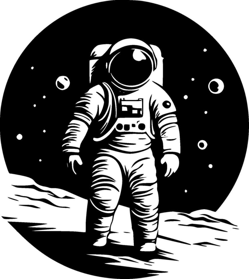 Astronaut, schwarz und Weiß Vektor Illustration