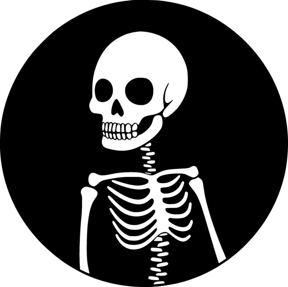 skelett - minimalistisk och platt logotyp - vektor illustration