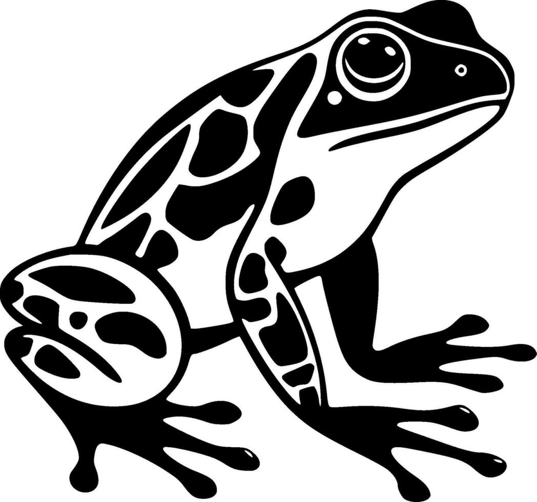 Frosch - - schwarz und Weiß isoliert Symbol - - Vektor Illustration