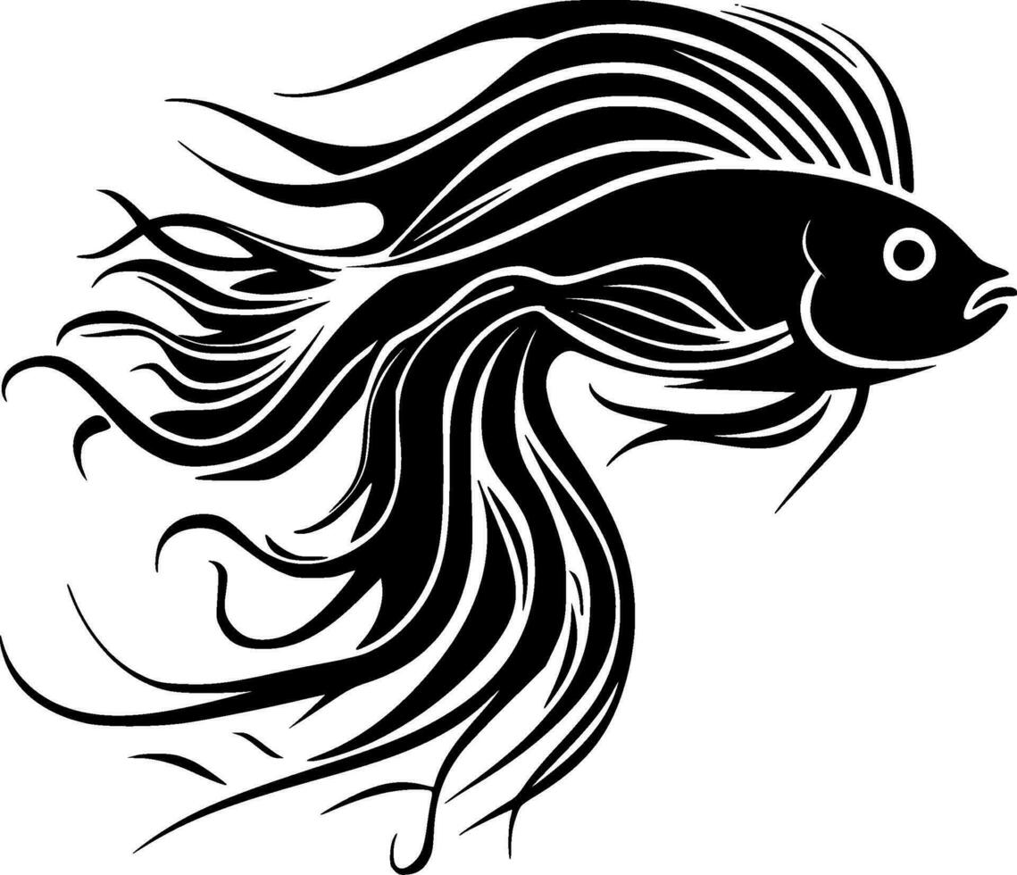 Fisch, minimalistisch und einfach Silhouette - - Vektor Illustration