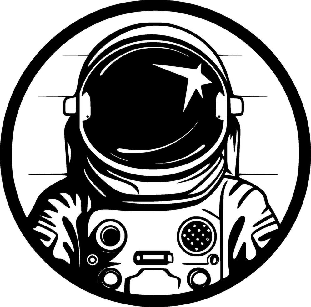 astronaut, minimalistisk och enkel silhuett - vektor illustration