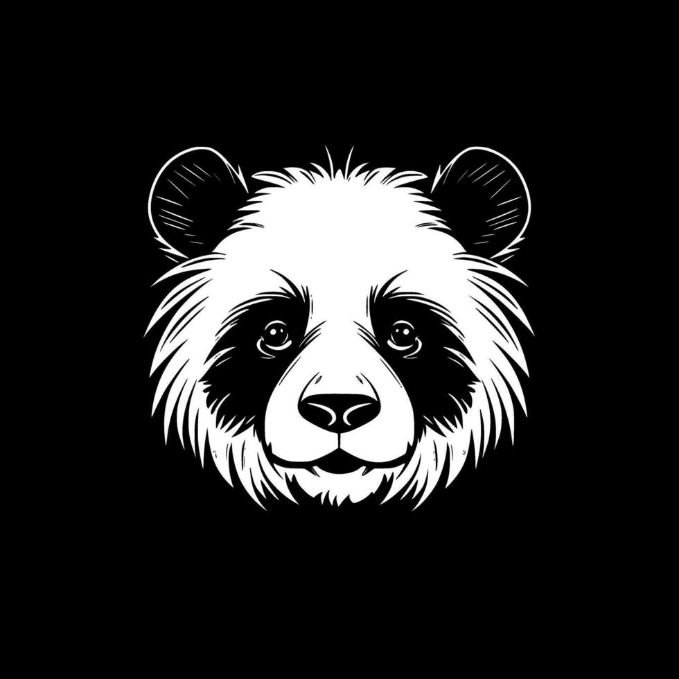 panda, svart och vit vektor illustration