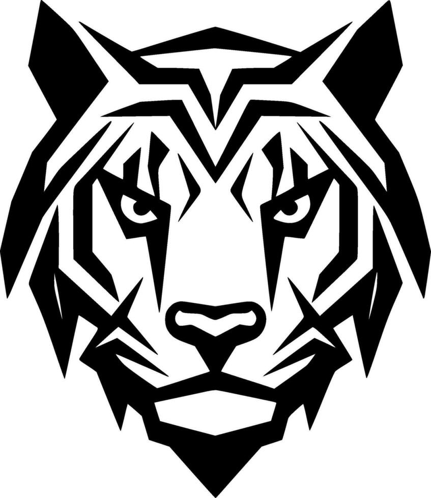 Tiger - - schwarz und Weiß isoliert Symbol - - Vektor Illustration