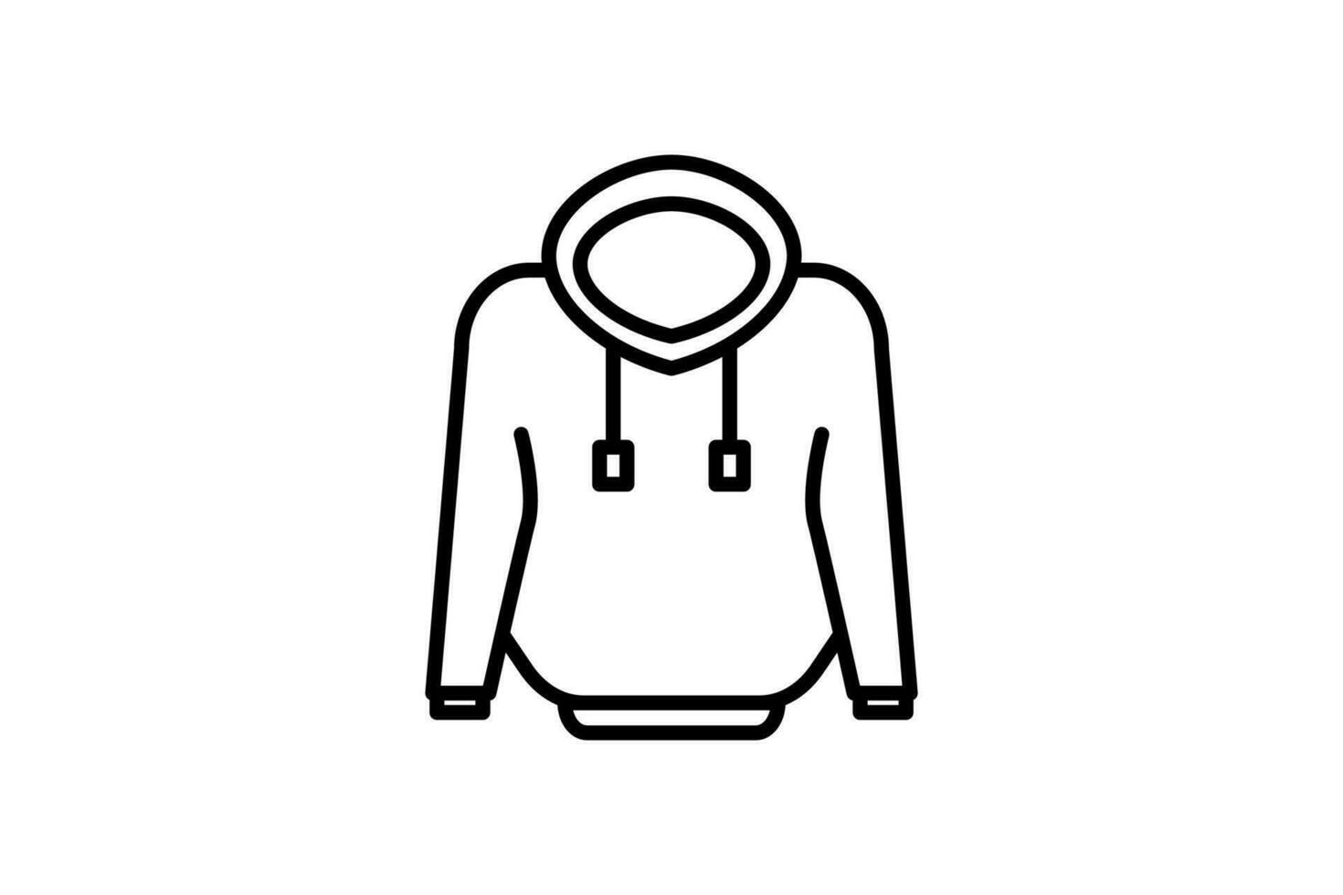 Sweatshirt Symbol. Symbol verbunden zu Kleider Symbol Satz. Linie Symbol Stil. einfach Vektor Design editierbar