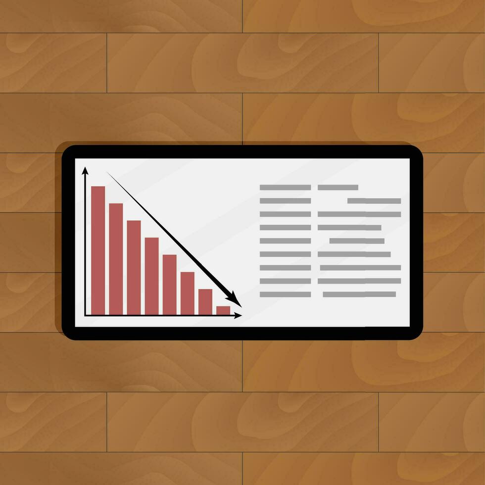 Krise, finanziell Abfall. Information und Infodiagramm, jährlich Ablehnen Infografik, Vektor Illustration