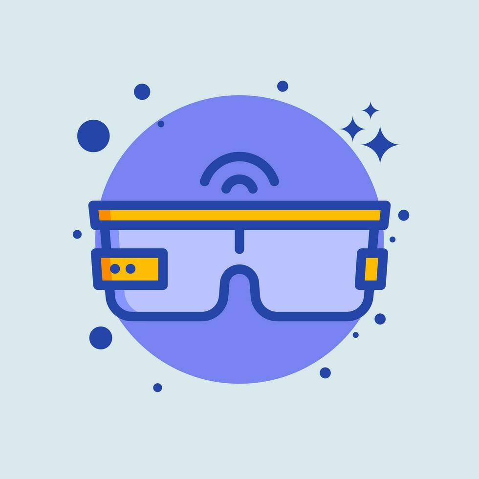 smart glasögon platt illustration. framtida teknologi tecken vektor illustration.