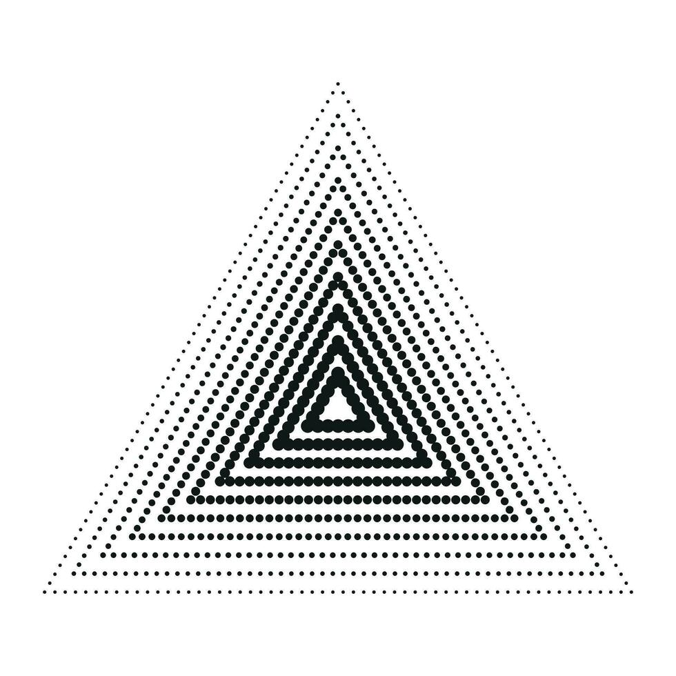 halvton trianglar, halvton prickar mönster. vektor halvton geometrisk prickar