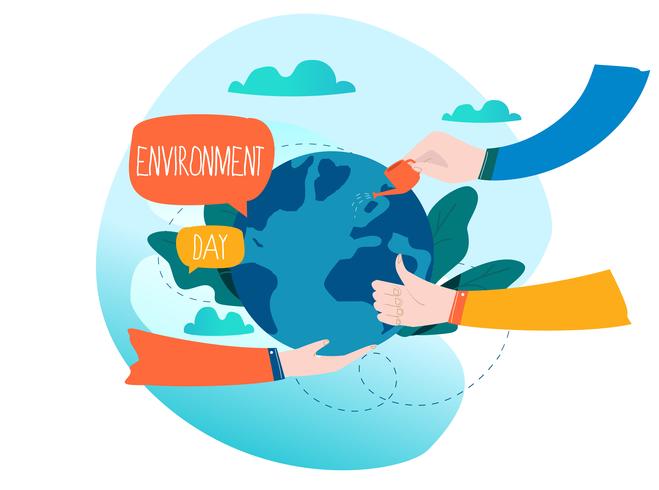 World Environmental Day ekologi koncept vektor