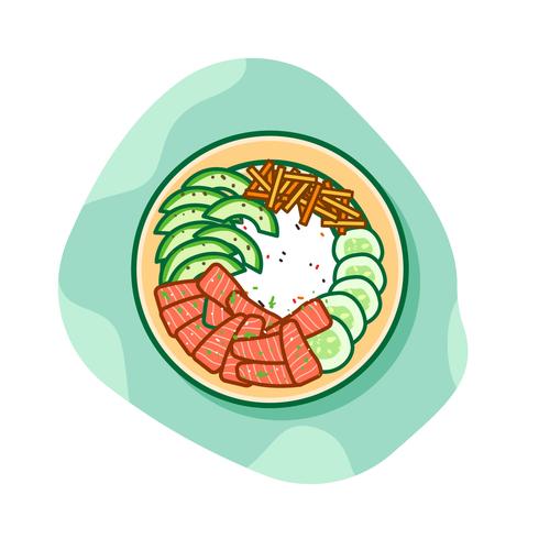 Poke Bowl-Vektor vektor