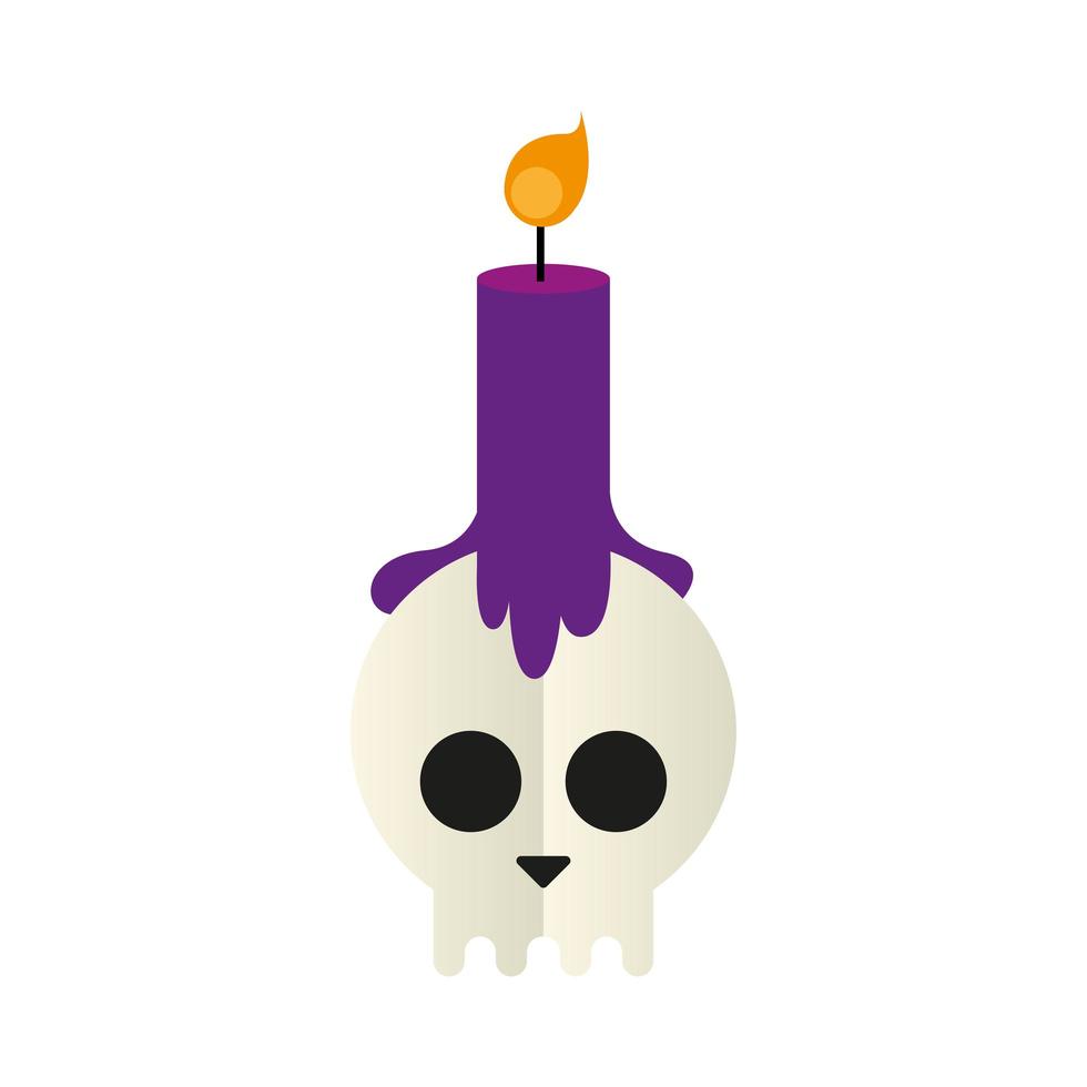 Halloween-Schädel mit Kerzenvektorentwurf vektor