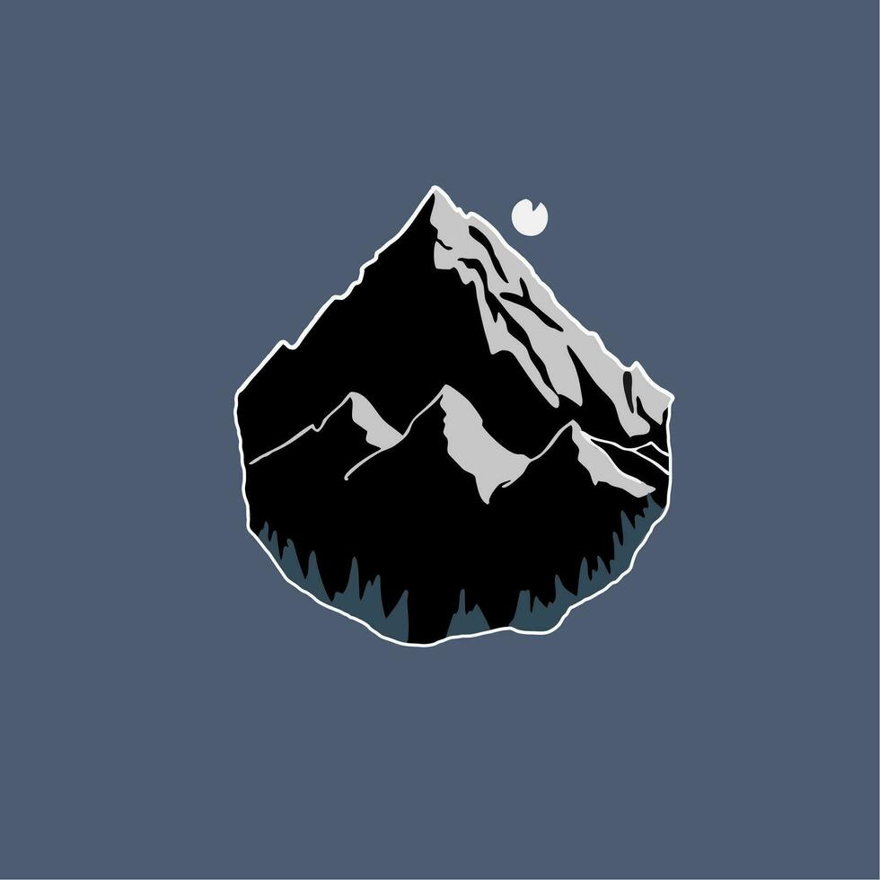 svart logotyp berg vandring camping eller klättrande vektor för din varumärke
