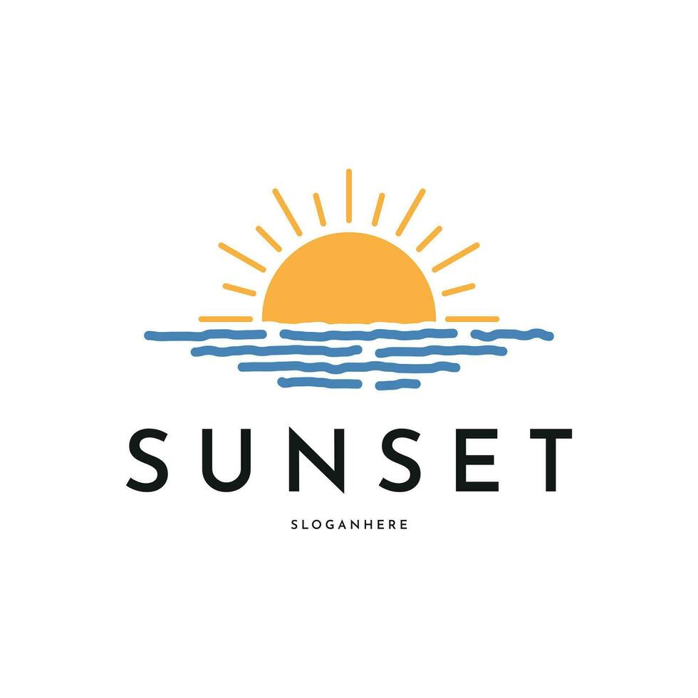 solnedgång logotyp design kreativ aning vektor