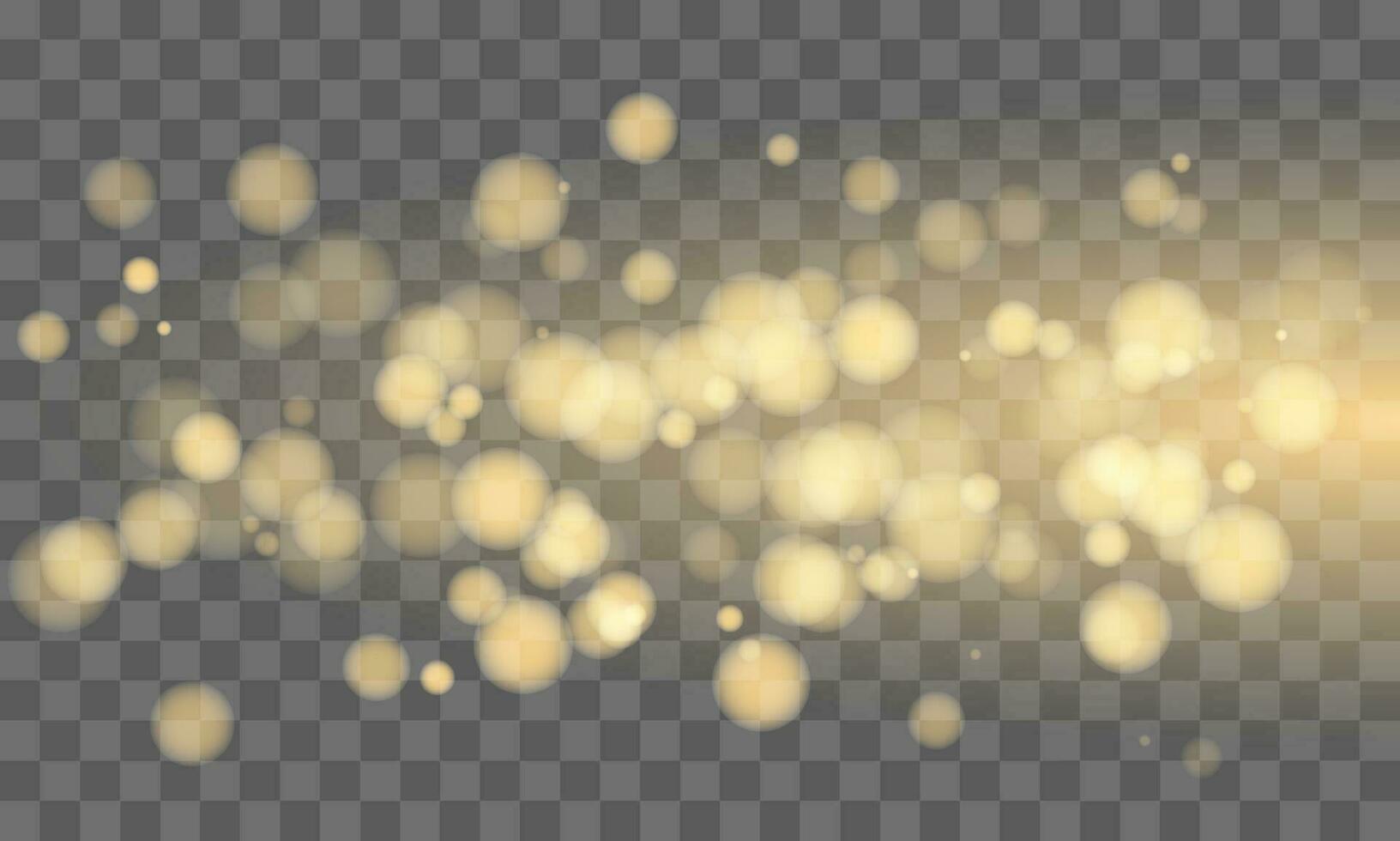 Gold Bokeh und Sterne, funkelt, schimmern auf transparent Hintergrund, festlich glänzend Hintergrund, Hintergrund, zum Weihnachten und Neu Jahr, Vektor Illustration im eps10 Format