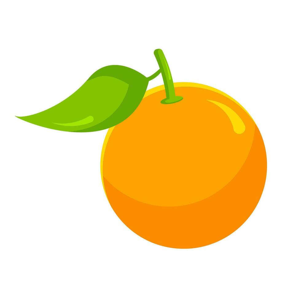 Orange Obst isoliert eben Vektor Illustration