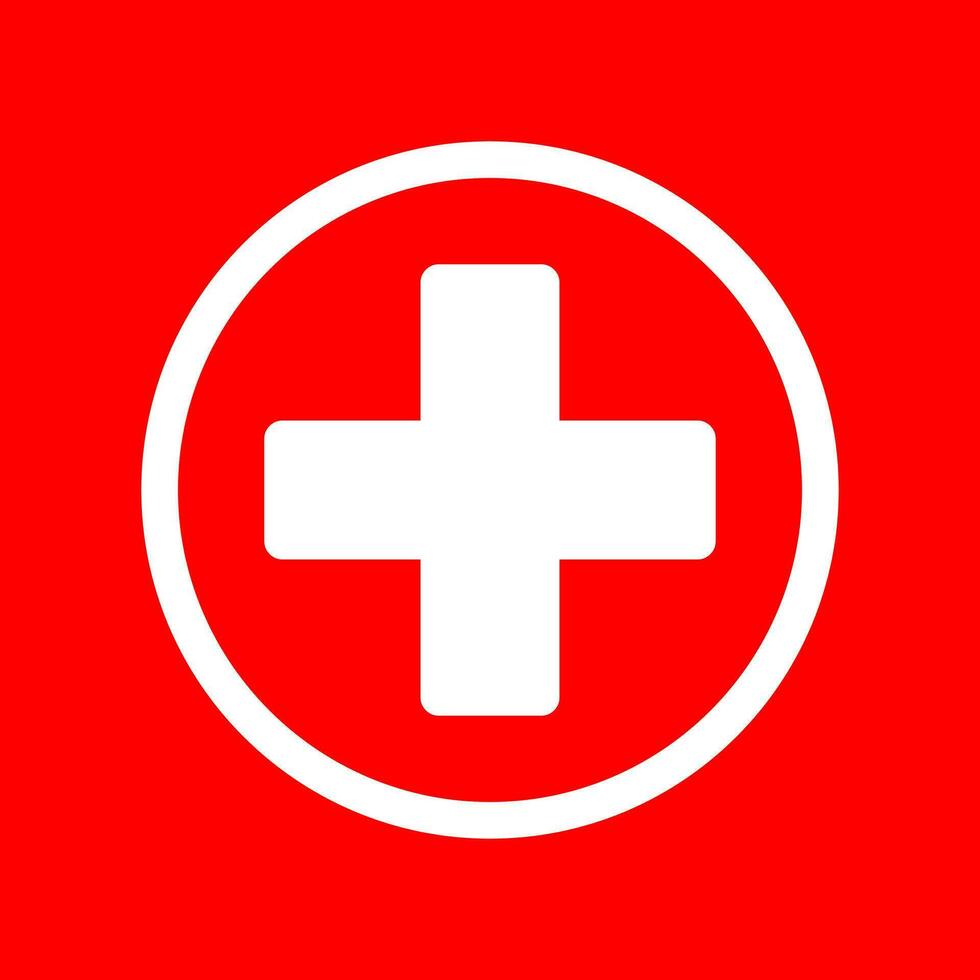 röd vit medicinsk hälsa tecken ikon vektor illustration