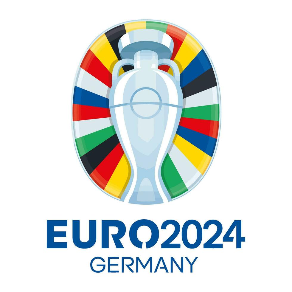kharkiv, ukraina - augusti 5, 2023. uefa euro 2024 vektor logotyp.