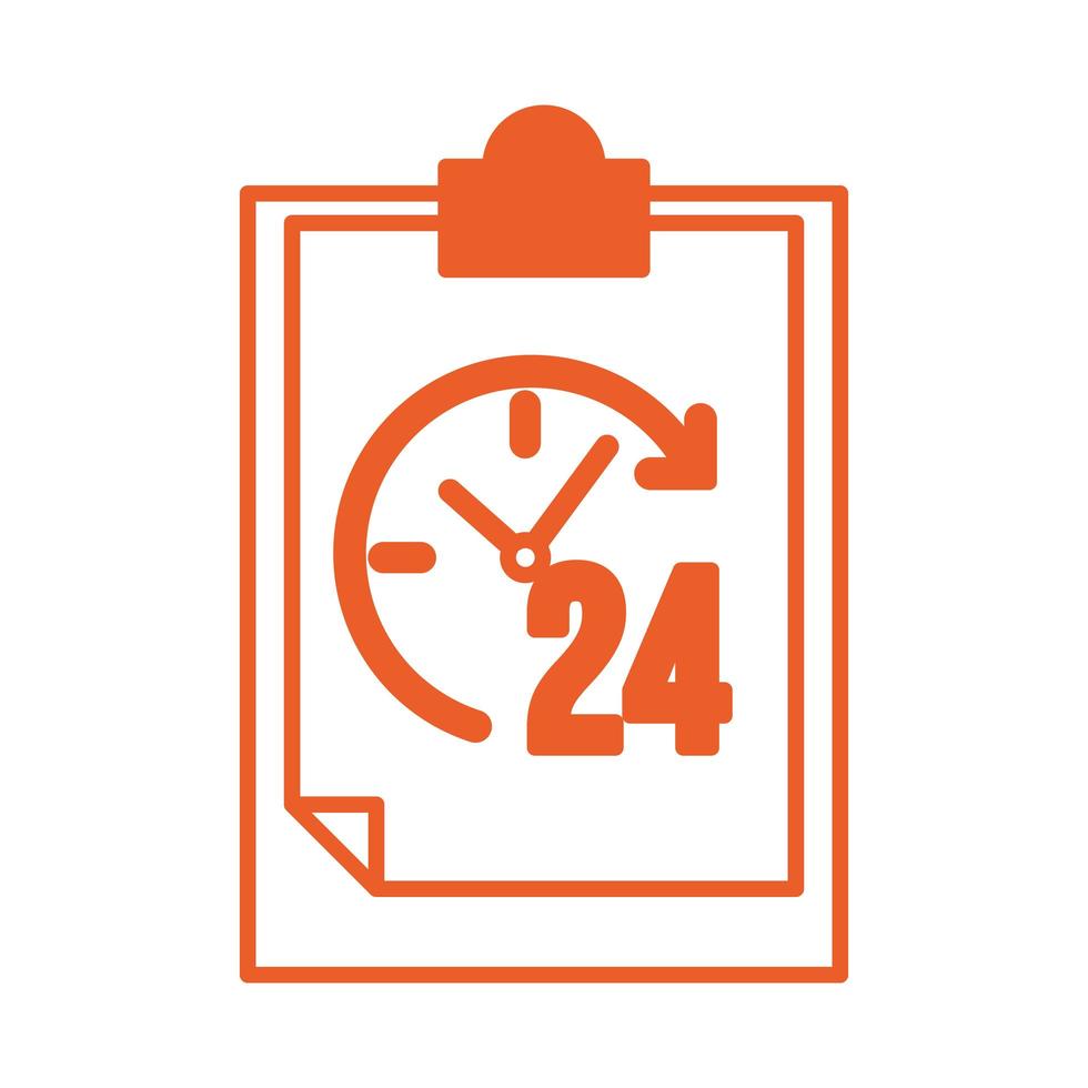 Checkliste Zwischenablage mit 24 Stunden Service vektor