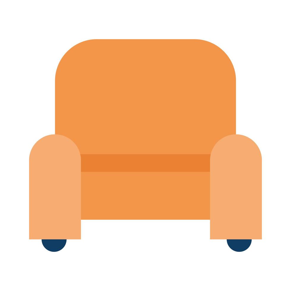 isoliertes orangefarbenes Stuhlvektordesign vektor