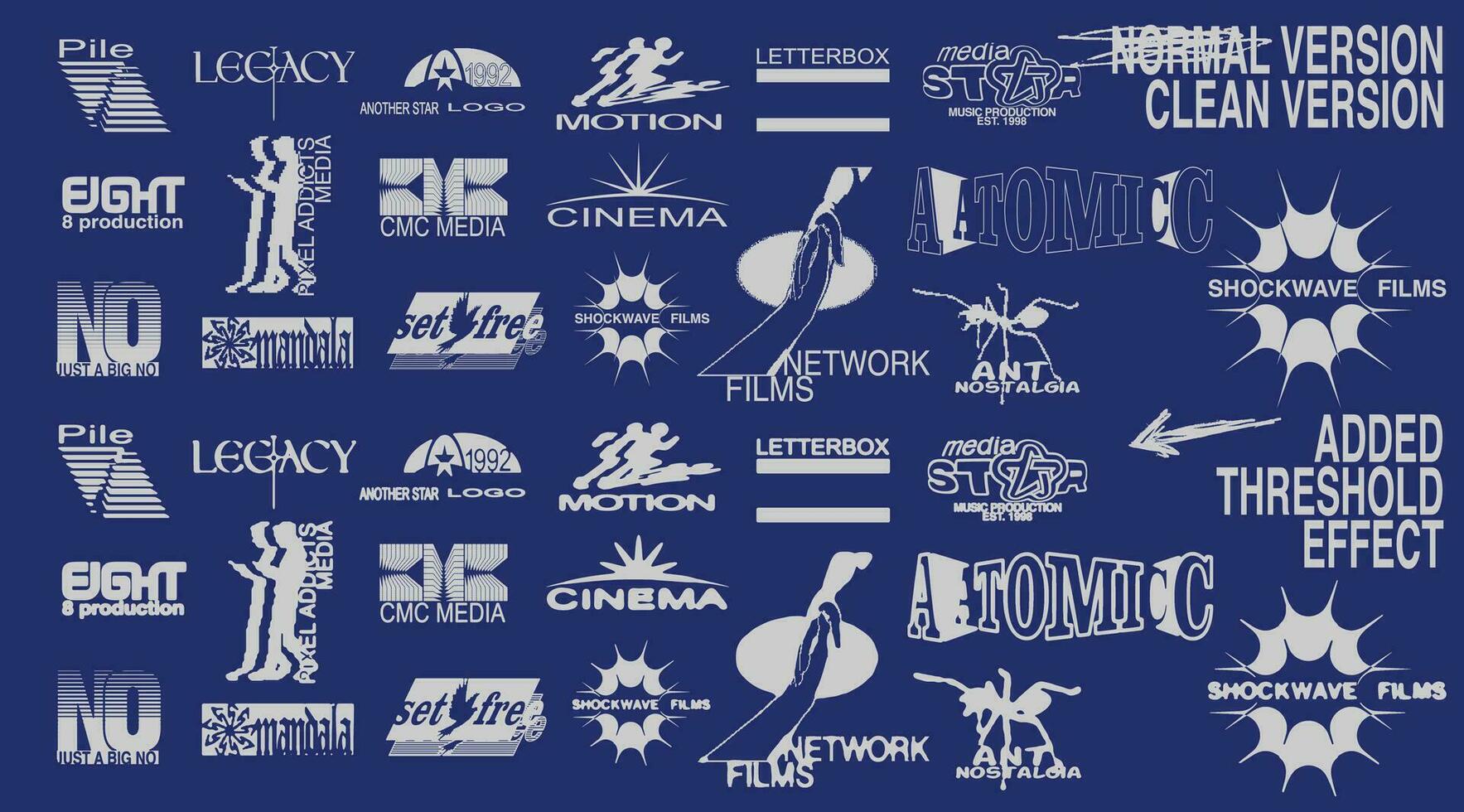 Fälschung Logo Sammlung, Film und Musik- Produktion Unternehmen Stil Logo, klassisch Logos Vektor