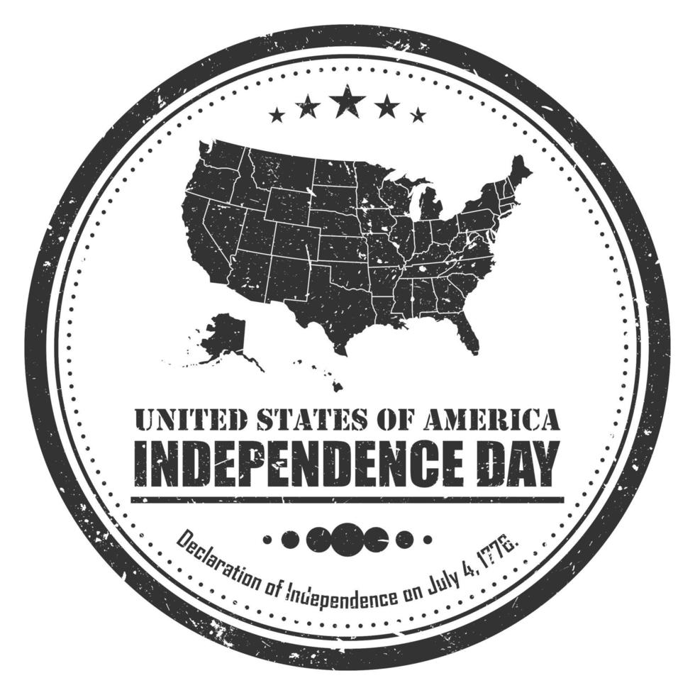 Amerika Karte Stempelsymbol. Grunge-Design. 4. Juli Unabhängigkeitstag Konzept. Vektor. vektor