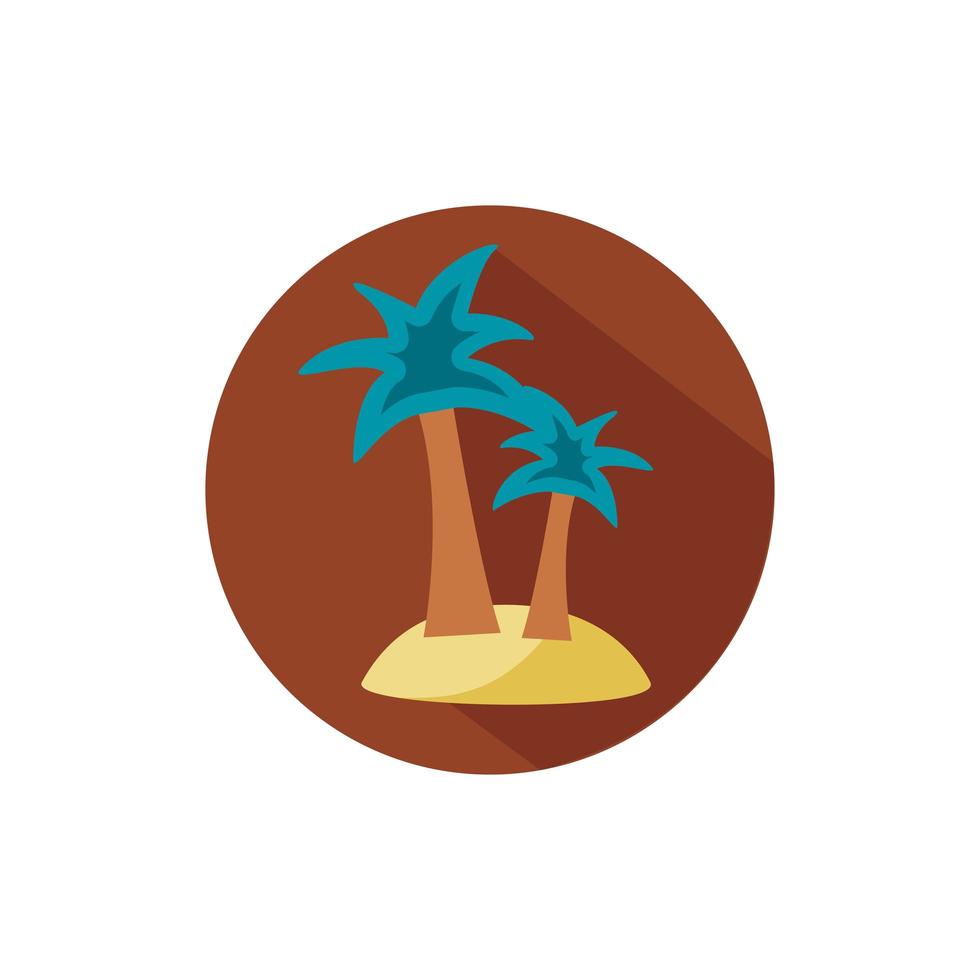 träd palmer sommar block stil ikon vektor