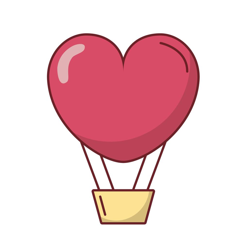 älskar hjärtat luftballong vektor design