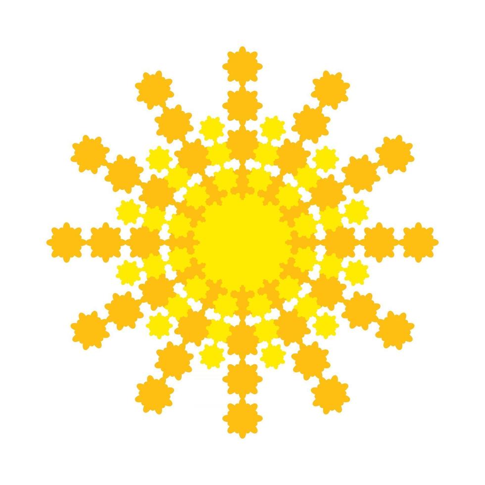 helle abstrakte Sonne mit gelb-orangefarbenen Strahlen vektor