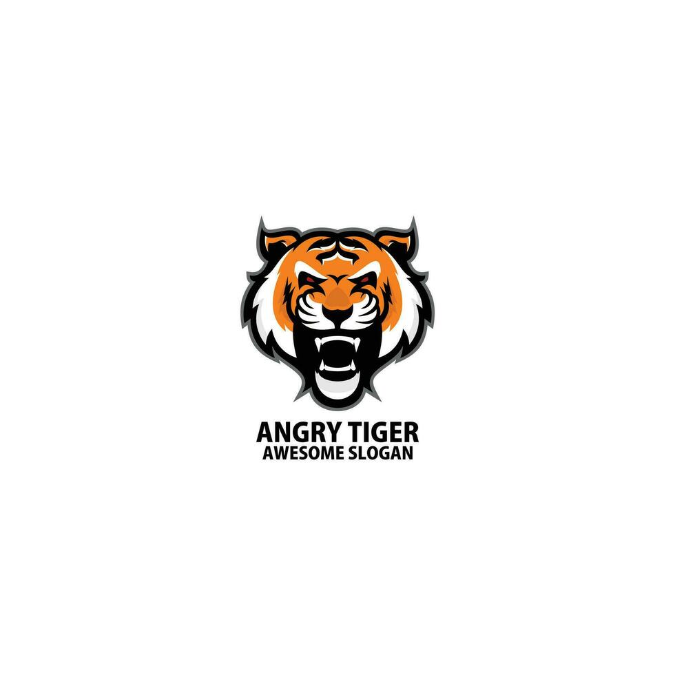 wütend Tiger Logo Maskottchen Design vektor