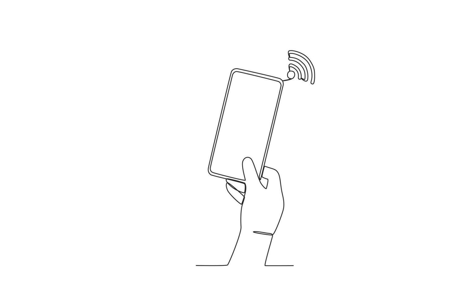 ein Hand halten ein Handy suchen das Internet vektor